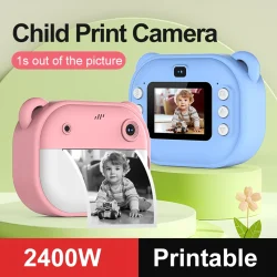 Kids Instant Print Camera Kids Camera 1080P Digital Camera with Dual Lens 2 Inch Screen Built-in Battery Picture Frames Thermal