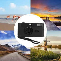 Vintage 35mm Film Camera Reusable Build-in Flash High Grade Material Durable Simple Design Practical Film Camera